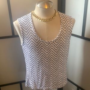 ATHLETA Blue White Hi-Lo Tank Top Size Medium